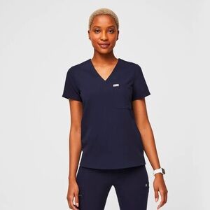 FIGS Catarina One-Pocket Scrub Top, Navy, XS